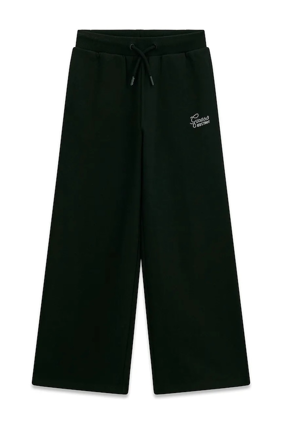 Guess παντελόνι wide leg παιδικό βαμβακερό μαύρο J6YB15.K3935.9BY2