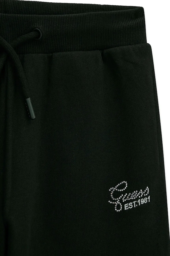 Κοριτσίστικα Guess παντελόνι wide leg παιδικό βαμβακερό J6YB15.K3935.9BY2 μαύρο