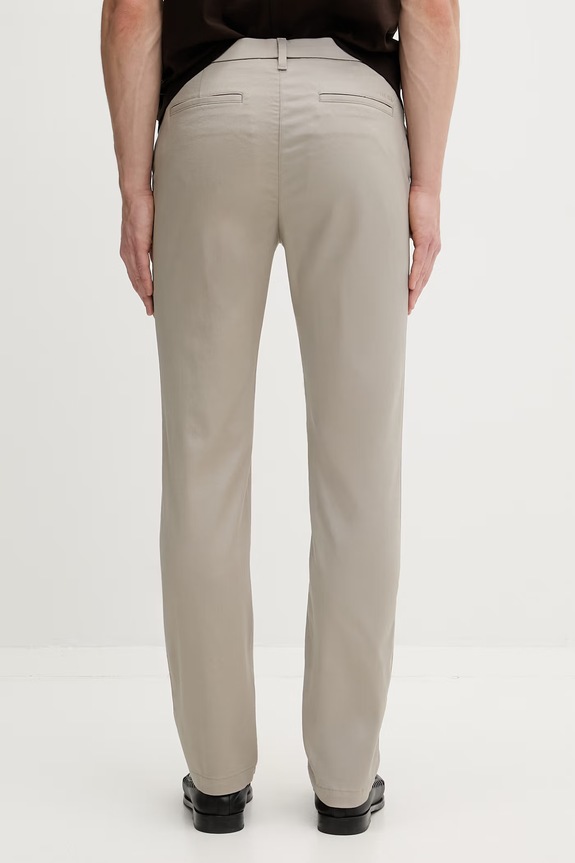 Odzież Calvin Klein spodnie slim fit męskie bawełniane z elastanem LV140EM633 beżowy