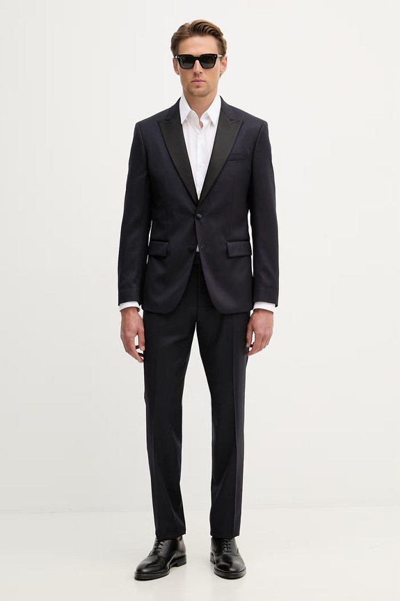 BOSS брюки для мужчин из шерсти H-Genius-Tux-B1 50469186 тёмно-синий AW26