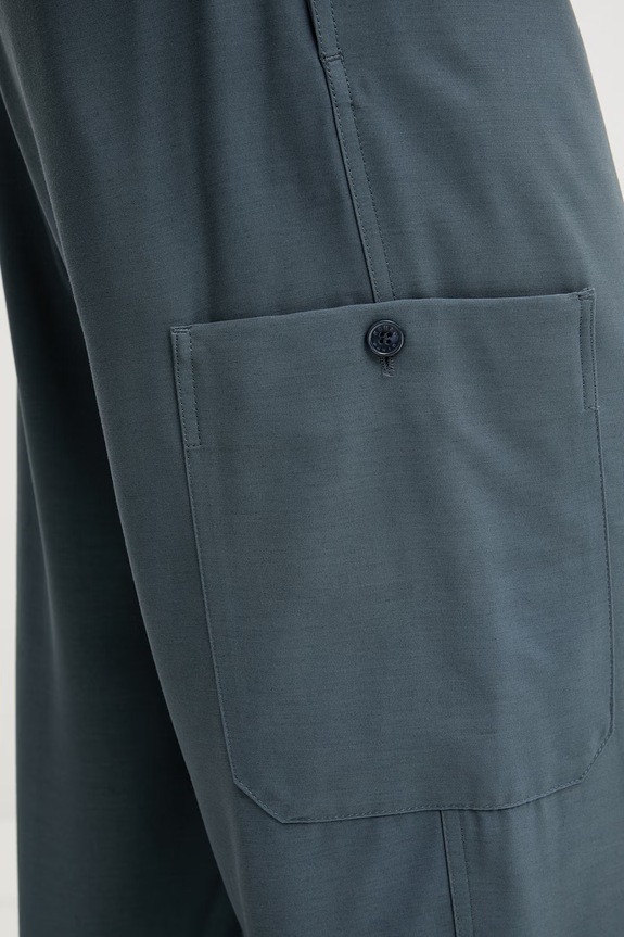 Kenzo spodnie cargo męskie z dodatkiem wełny niebieski FG65PA5209TX