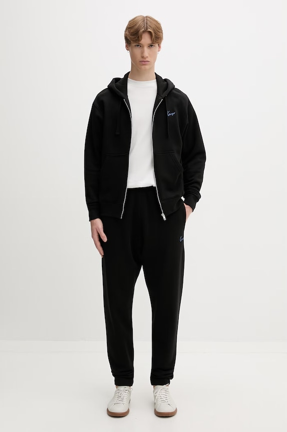 Kenzo spodnie dresowe męskie bawełniane FG65PA2014MJ czarny AW26