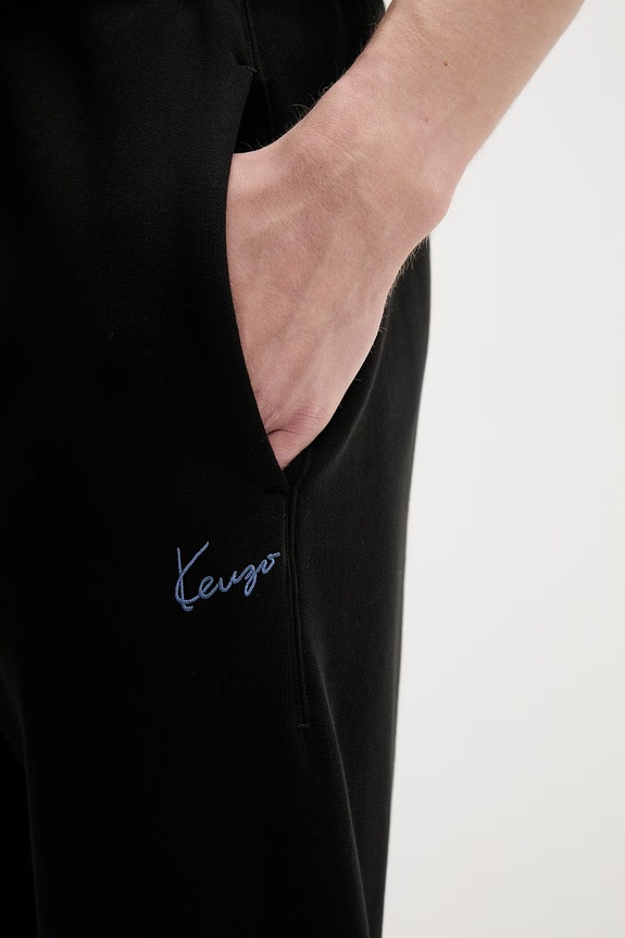 Kenzo spodnie dresowe męskie bawełniane czarny FG65PA2014MJ