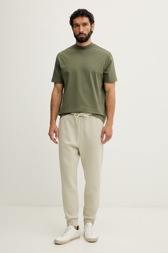 BOSS Green спортивні штани чоловічі бавовняні з еластаном Hadiko 50565748 зелений AW26