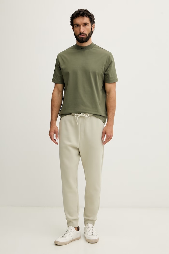 BOSS Green спортивні штани чоловічі бавовняні з еластаном Hadiko 50565748 зелений AW26