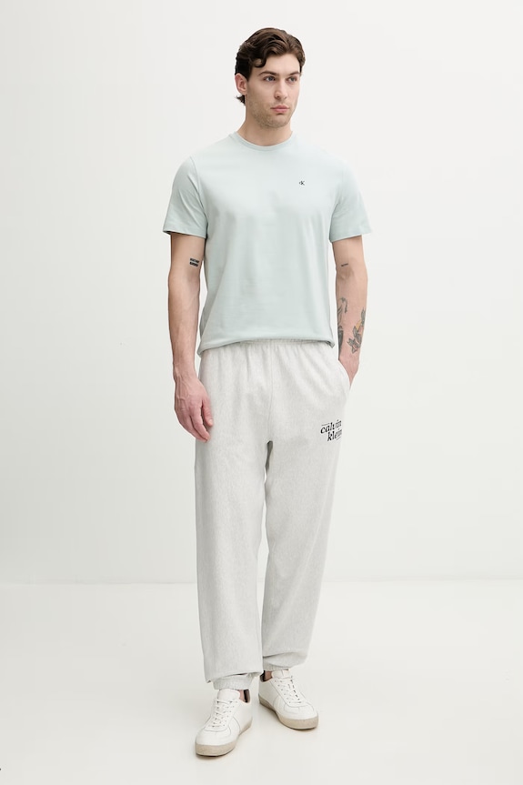 Calvin Klein Jeans спортен панталон мъжки с памук LV04LG216G сив AW26