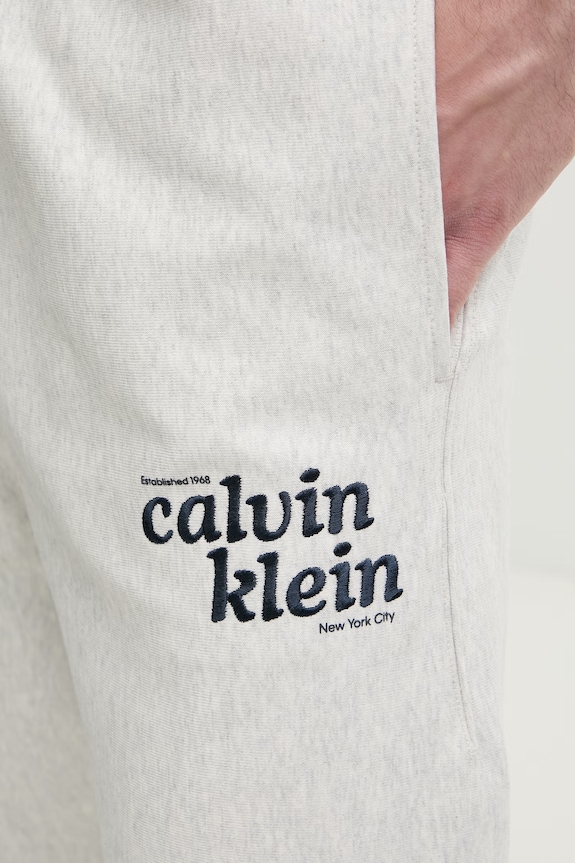Calvin Klein Jeans спортен панталон мъжки с памук сив LV04LG216G
