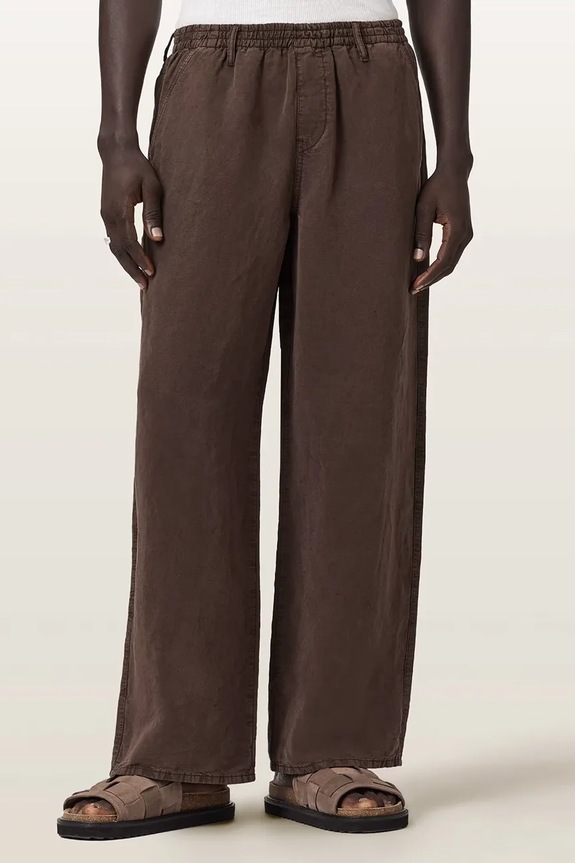 AllSaints pantaloni pentru bărbați, cu amestec de in KORTEN maro M086TE