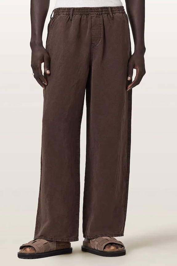 AllSaints pantaloni pentru bărbați, cu amestec de in KORTEN maro M086TE