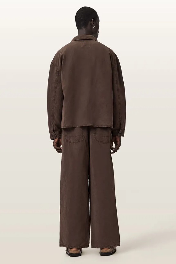 AllSaints pantaloni pentru bărbați, cu amestec de in KORTEN M086TE maro