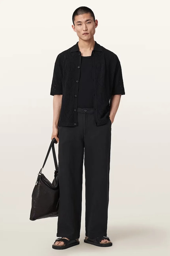 Îmbrăcăminte AllSaints pantaloni pentru bărbați, din bumbac TAIKO M035TE negru