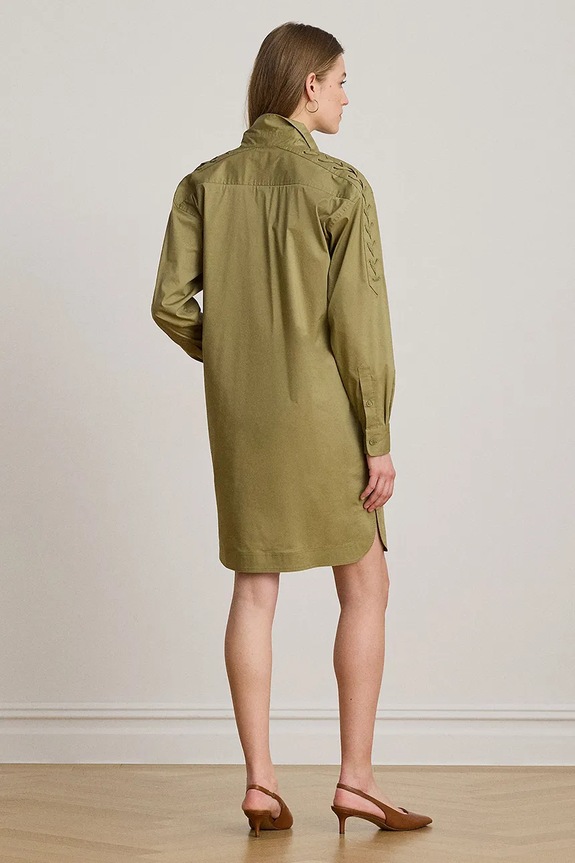 Lauren Ralph Lauren šaty s bavlnou 200B24607 zelená AW26