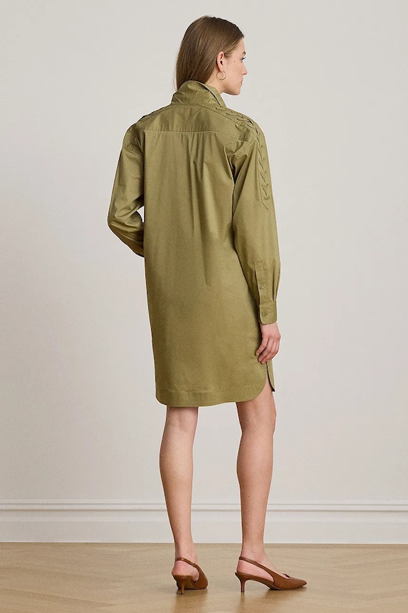 Lauren Ralph Lauren šaty s bavlnou 200B24607 zelená AW26