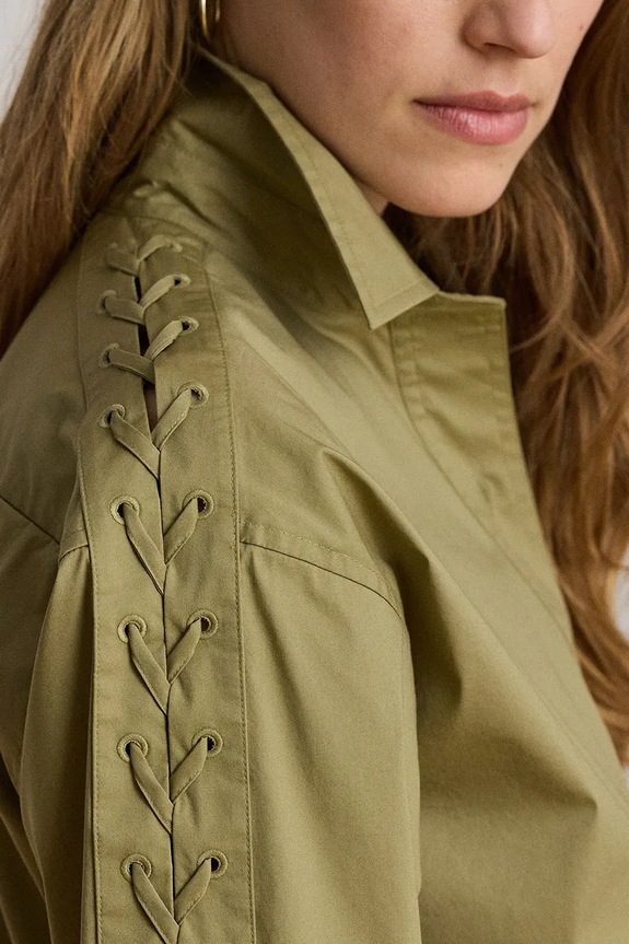 Lauren Ralph Lauren šaty s bavlnou zelená 200B24607