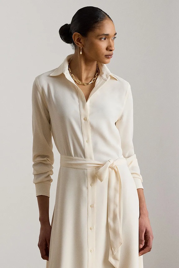 Oblečenie Lauren Ralph Lauren šaty s rozšíreným strihom 200P14803 béžová