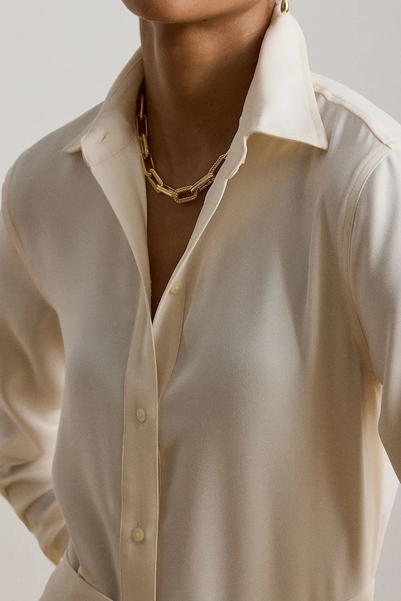Lauren Ralph Lauren šaty s rozšíreným strihom béžová 200P14803