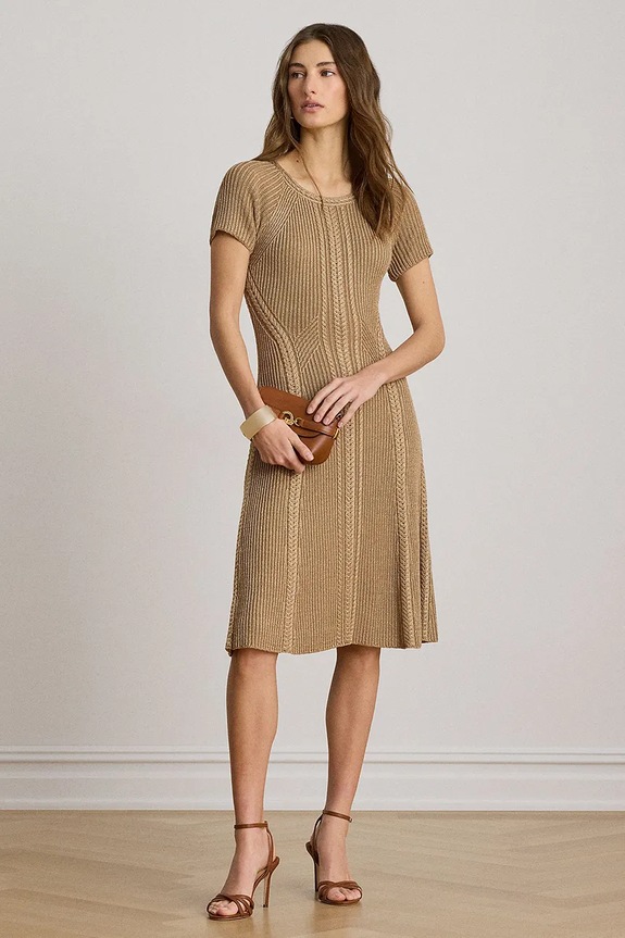 Lauren Ralph Lauren sukienka z wiskozą zielony 200P13816