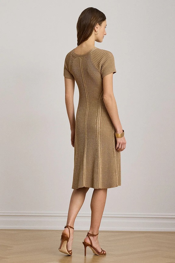 Lauren Ralph Lauren sukienka z wiskozą 200P13816 zielony AW26