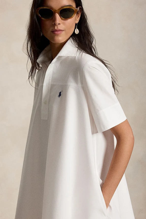 Polo Ralph Lauren sukienka letnia bawełniana biały 211B18093