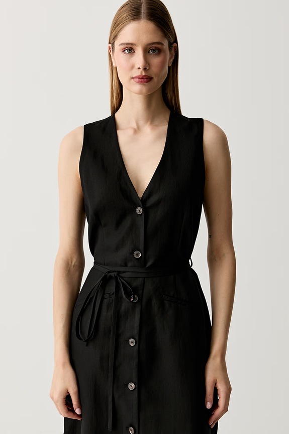 Tommy Hilfiger sukienka z lyocellem czarny WW0WW50083