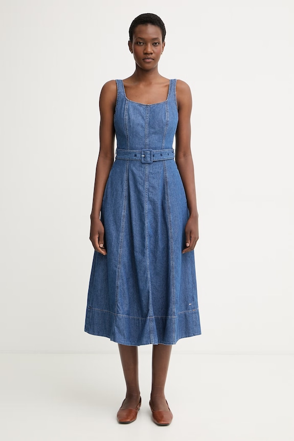 Tommy Hilfiger šaty rifľové modrá WW0WW49995