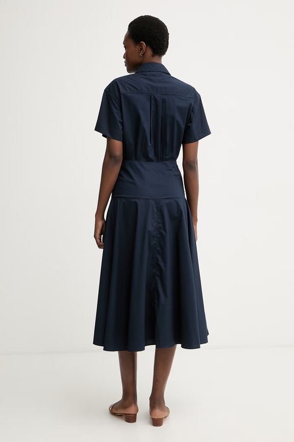 Oblečenie Tommy Hilfiger košeľové šaty bavlnené WW0WW49875 tmavomodrá