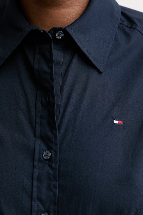 Tommy Hilfiger košeľové šaty bavlnené WW0WW49875 tmavomodrá