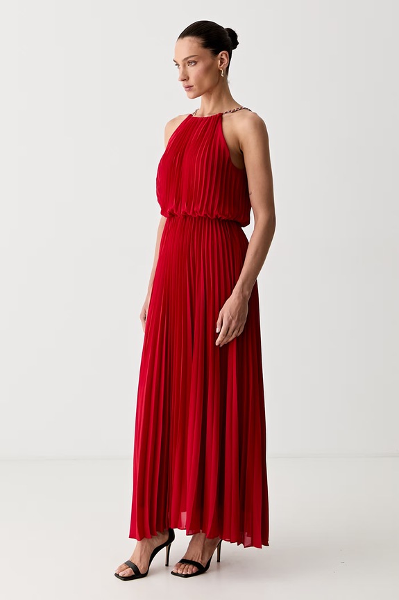 Morgan sukienka plisowana RPLISSY 261.RPLISSY czerwony AW26
