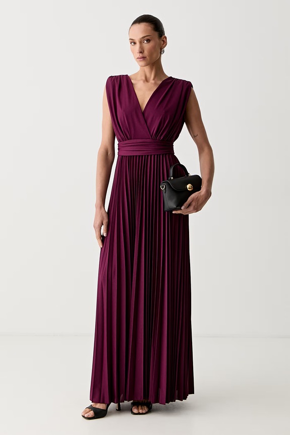 Morgan sukienka plisowana REINE1 251.REINE1 bordowy AW26