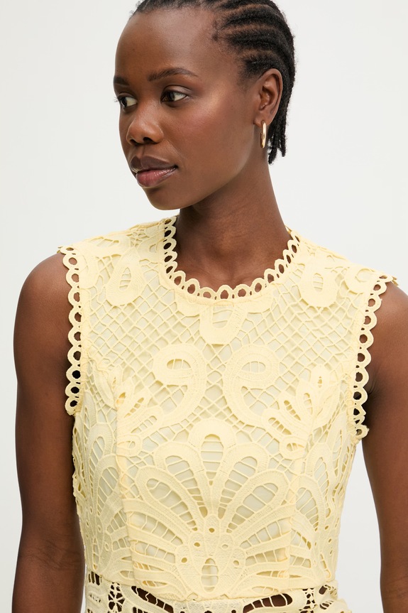 Morgan poletna obleka ROSLI rumena 241.ROSLI