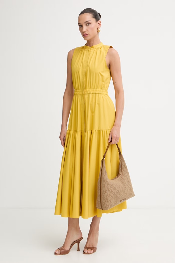 BOSS ljetna haljina od pamuka Dimici 50565398 zlatna AW26
