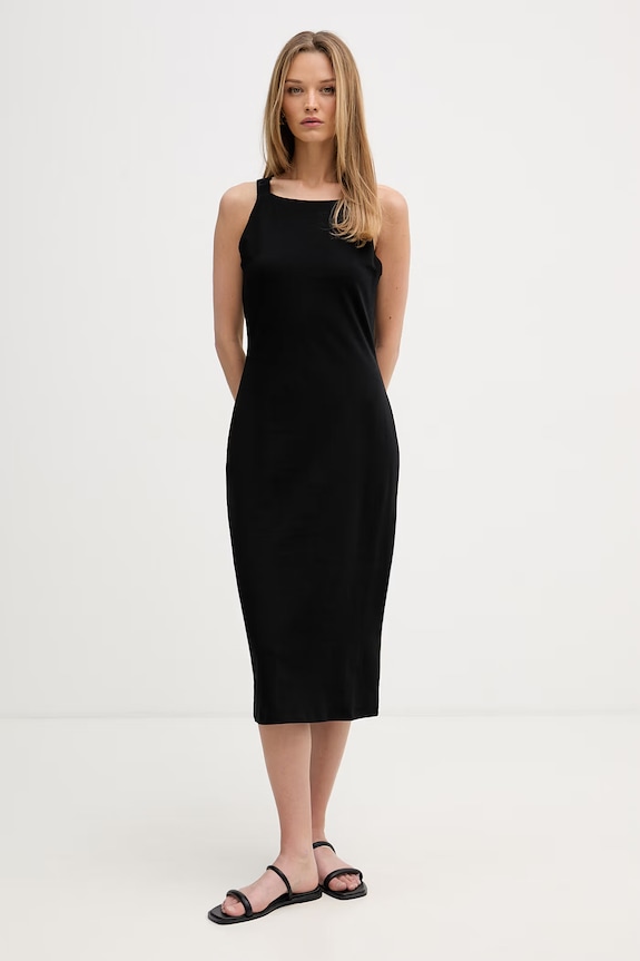 DKNY sukienka bawełniana z elastanem czarny P6DD0FNZ