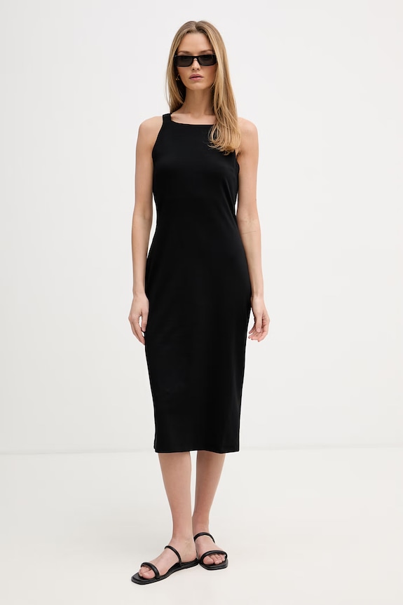 DKNY sukienka bawełniana z elastanem czarny P6DD0FNZ
