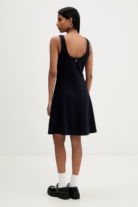 Îmbrăcăminte HUGO rochie evazată cu vâscoză Naleida 50563131 bleumarin