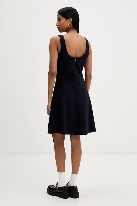 Îmbrăcăminte HUGO rochie evazată cu vâscoză Naleida 50563131 bleumarin