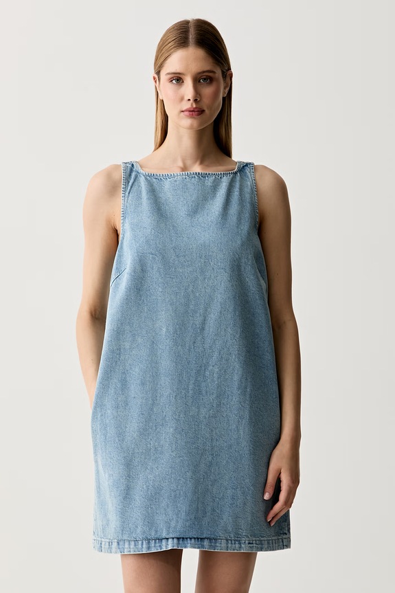 Calvin Klein Jeans šaty rifľové modrá LV047G730G