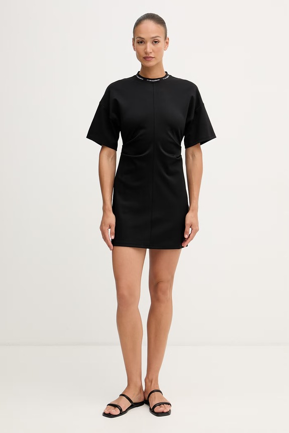 Calvin Klein Jeans šaty s viskózou LV047G251G čierna AW26
