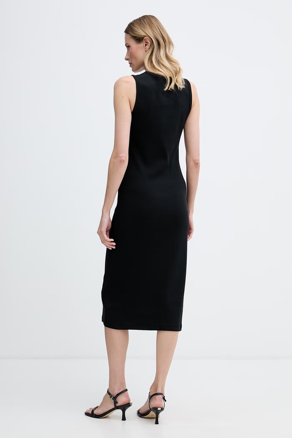 Ρούχα Calvin Klein Jeans φόρεμα από βαμβάκι με ελαστάν LV047G209G μαύρο