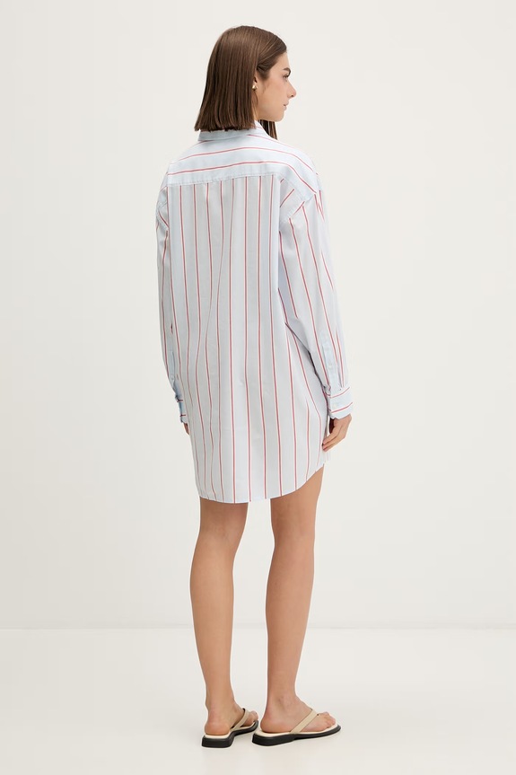 Odjeća Tommy Jeans haljina u stilu košulje od pamuka DW0DW22901 plava
