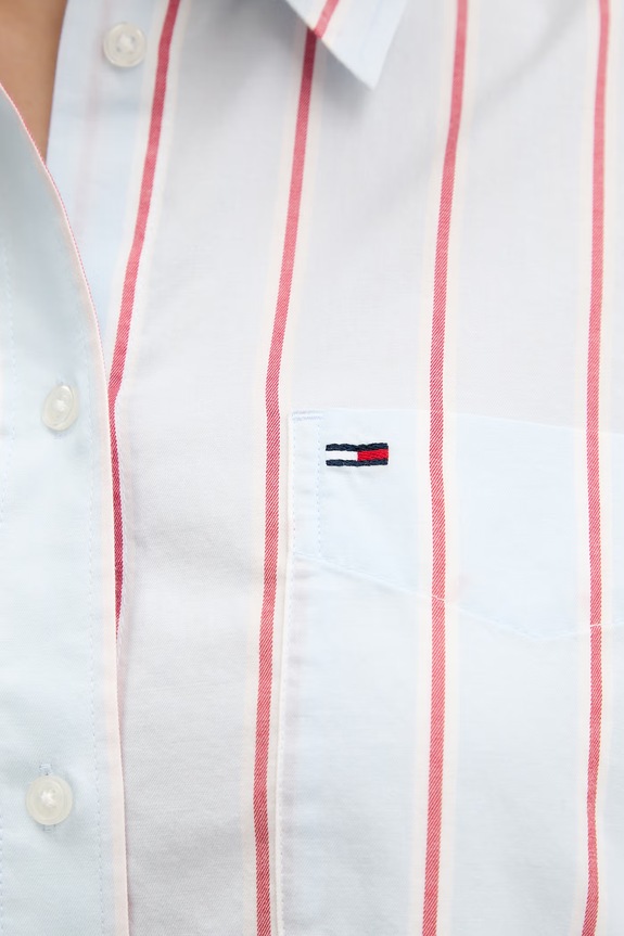 Tommy Jeans haljina u stilu košulje od pamuka DW0DW22901 plava