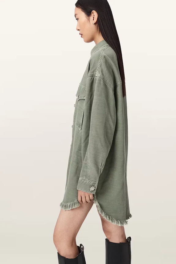 Ρούχα AllSaints σεμιζιέ με lyocell HETTIE W198DE πράσινο