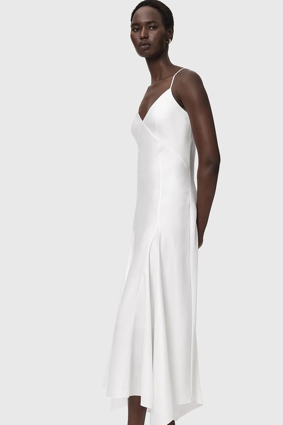 Îmbrăcăminte AllSaints rochie din denim AVA W167DE alb