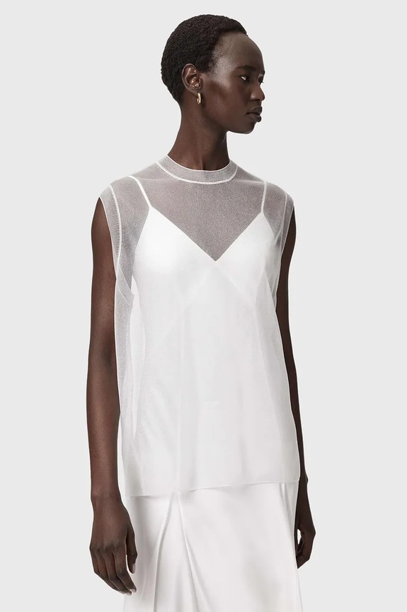 AllSaints rochie din denim AVA alb W167DE