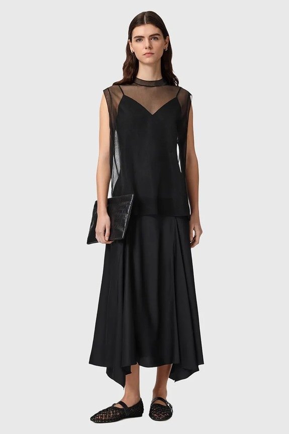 AllSaints rochie din denim AVA negru W167DE