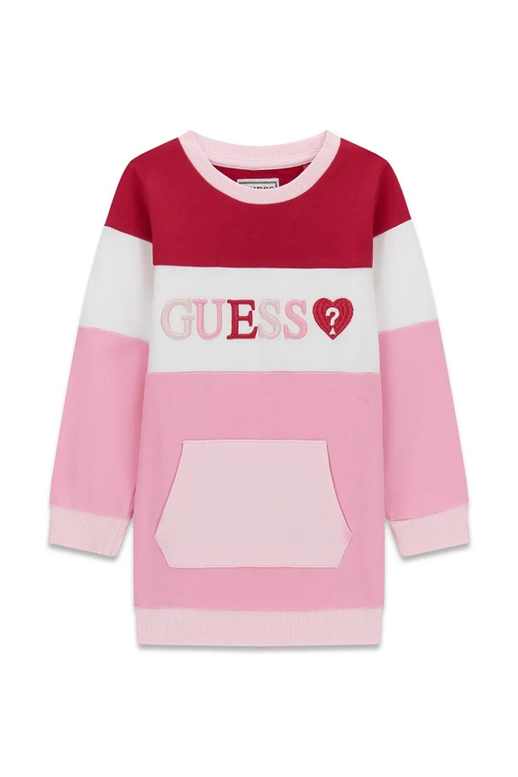 Guess letní šaty bavlněné růžová K6YK01.K3830.9BY2