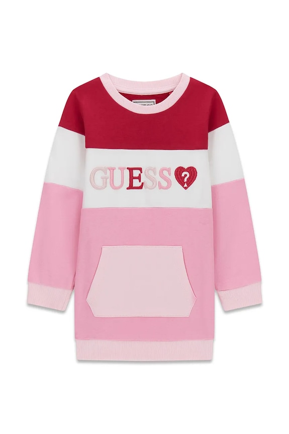 Guess letní šaty bavlněné růžová K6YK01.K3830.9BY2