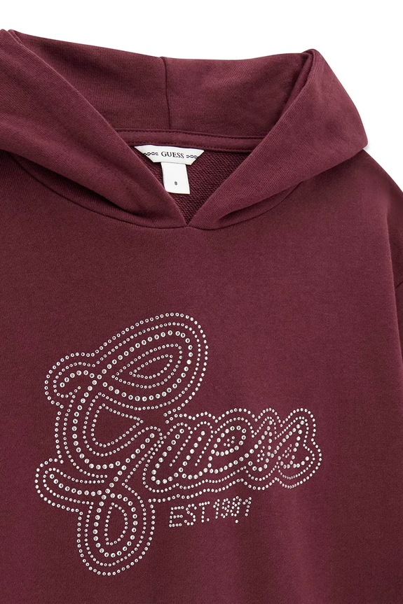 DÍVKA Guess šaty bavlněné J6YK07.K3959.9BY2 burgundské