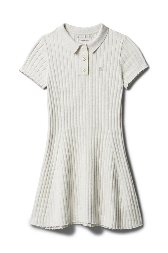 Calvin Klein Jeans šaty s rozšíreným strihom bavlnené LVCKTJH05G.128.170.9BY2 biela AW26