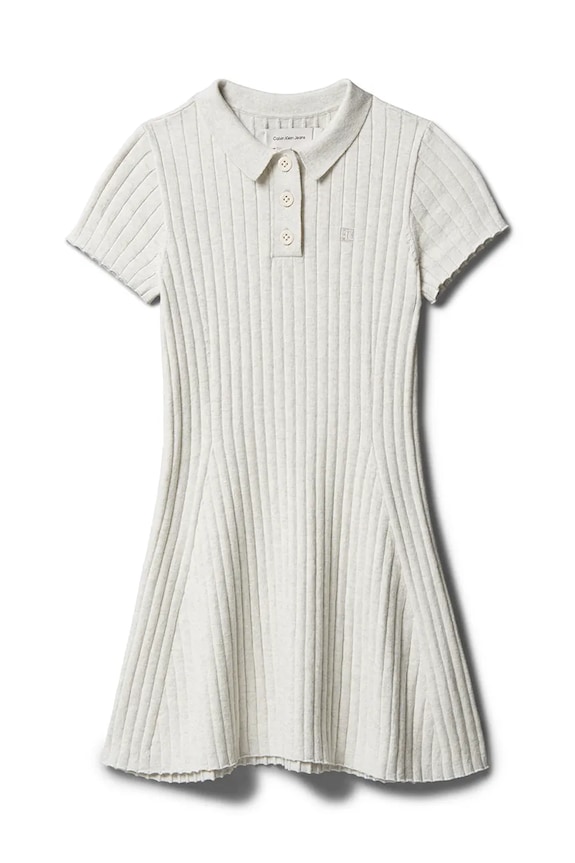 Calvin Klein Jeans šaty s rozšíreným strihom bavlnené LVCKTJH05G.128.170.9BY2 biela AW26