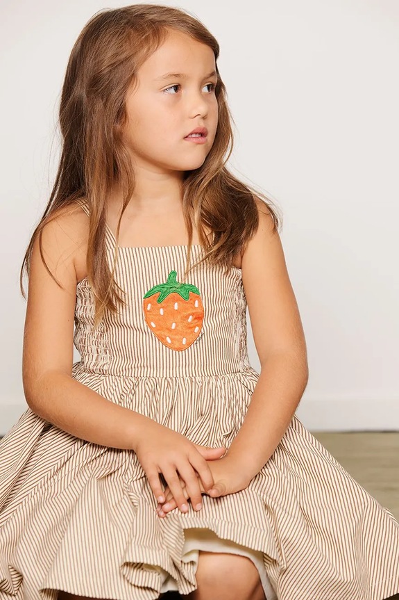 Mini Rodini расклешенное платье из хлопка Poplin 26650101